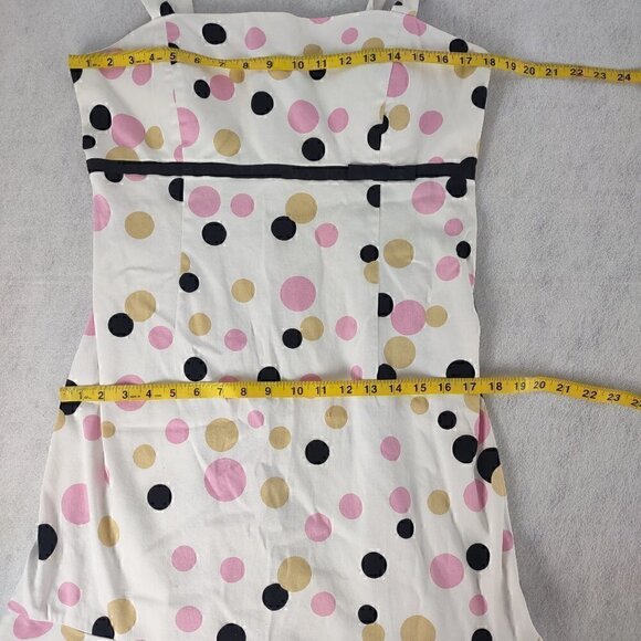 Kim Rogers Sleeveless Polka Dot Cotton Midi Dress With Stretchy Back. Size 16 - Picture 4 of 9